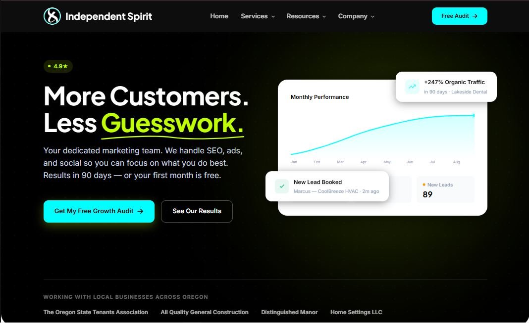 Independent Spirit website screenshot
