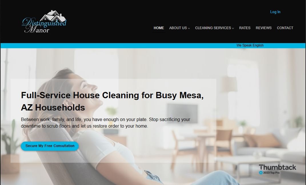 Distinguished Manor website screenshot