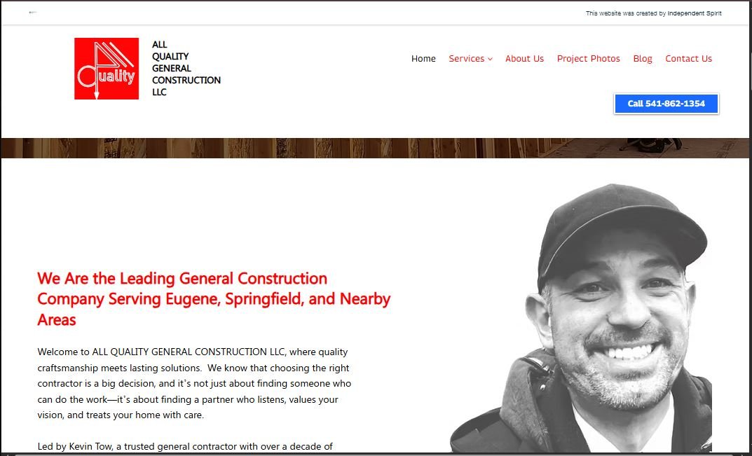 All Quality General Construction website screenshot